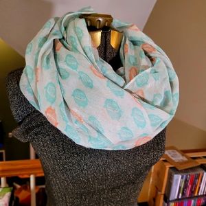 Turquoise & Rose Owl Scarf
